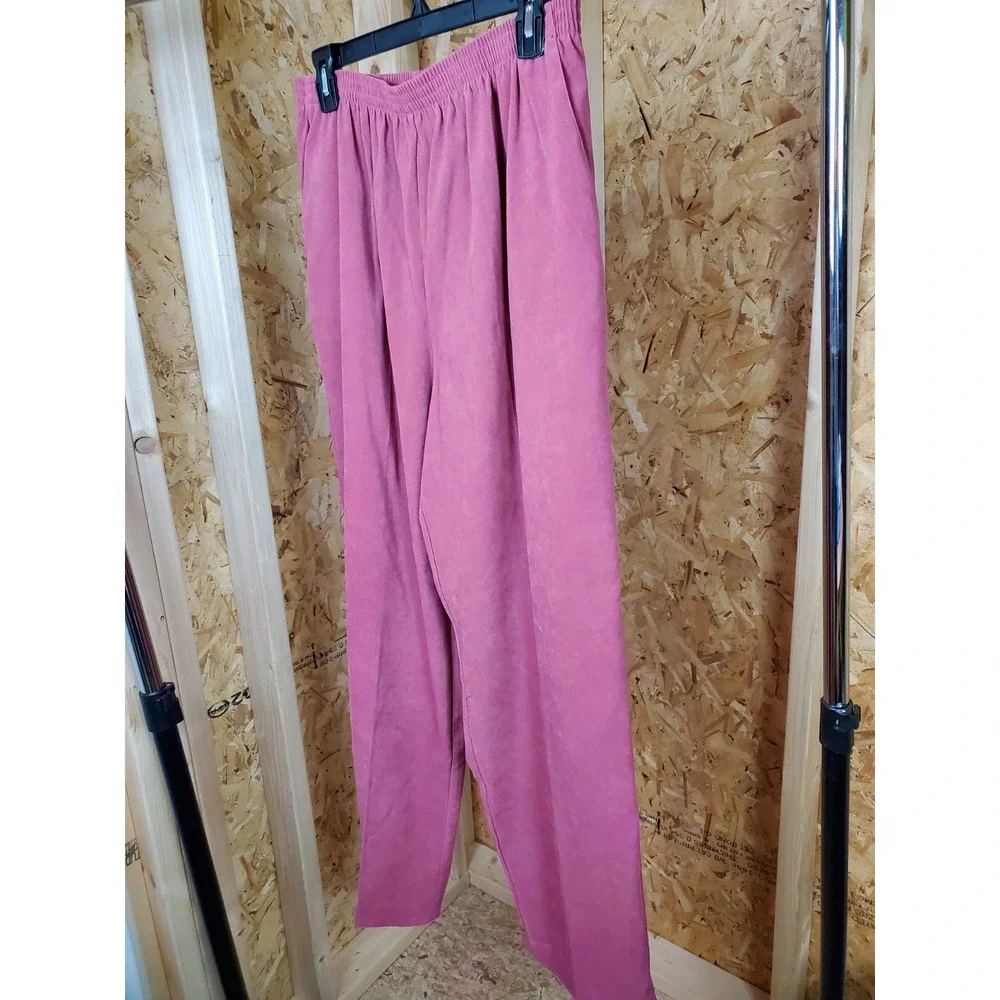 Women's Alfred Dunner Slacks with Pockets & Elastic Waist Size 16 New Peach Colo